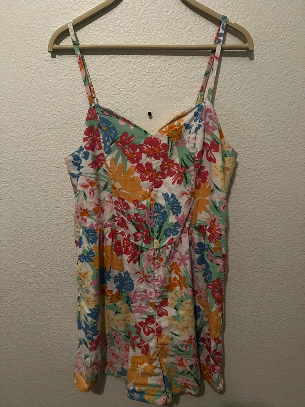 Old Navy Floral Spaghetti-Strap Romper White, Pink, Yellow, Blue, Green
